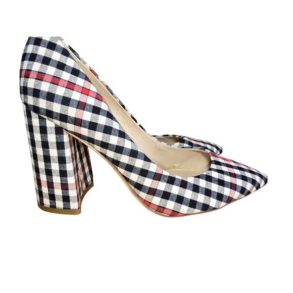 Sam Edelman Halston Heel in Shepherds Plaid Block Heels Pointed Toe Size 7.5 - Picture 4 of 8